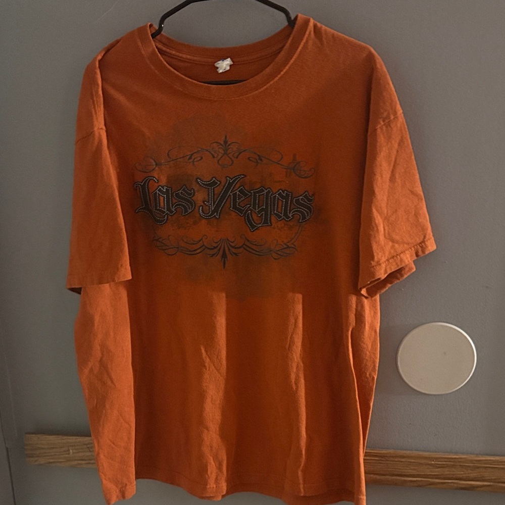 Anvil Men's Tee in Vibrant Orange with Graphic
